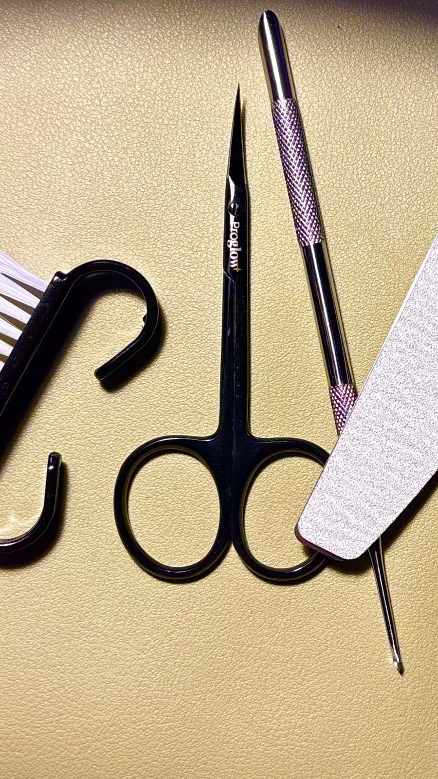 Clean nail tools laid out